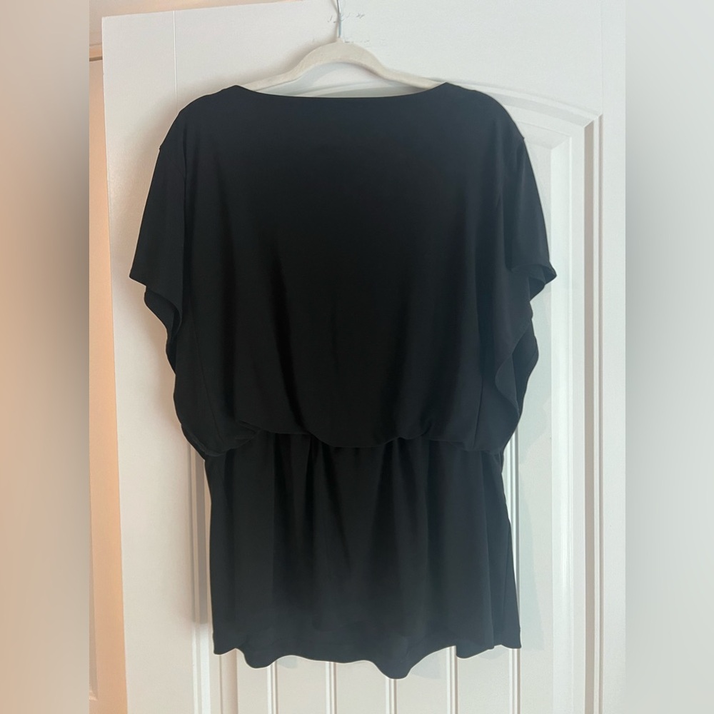Black Anne Klein Blouse with cinched waist Size 2X